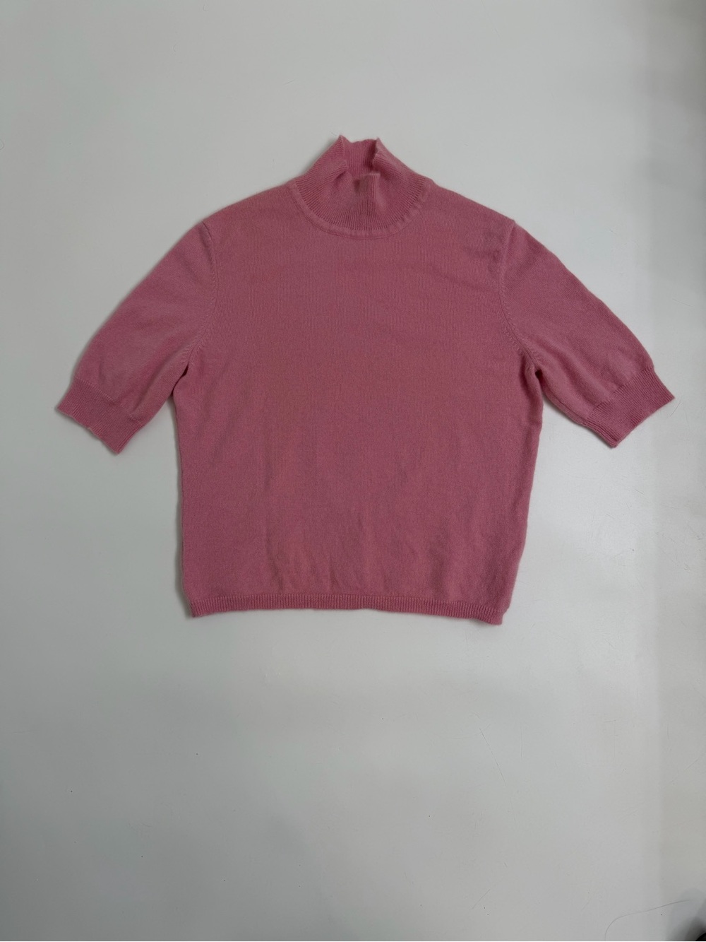 Ann Taylor Cashmere XL Pink 100% 2-Ply Cashmere Mock Neck Sweater